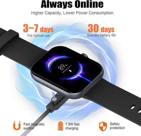 Smart Watch for Men Women, 1.96" Fitness Tracker Running Watch (Answer/Make Call), IP68 Waterproof, Pedometer, Sleep/Step/Activity/Heart Rate