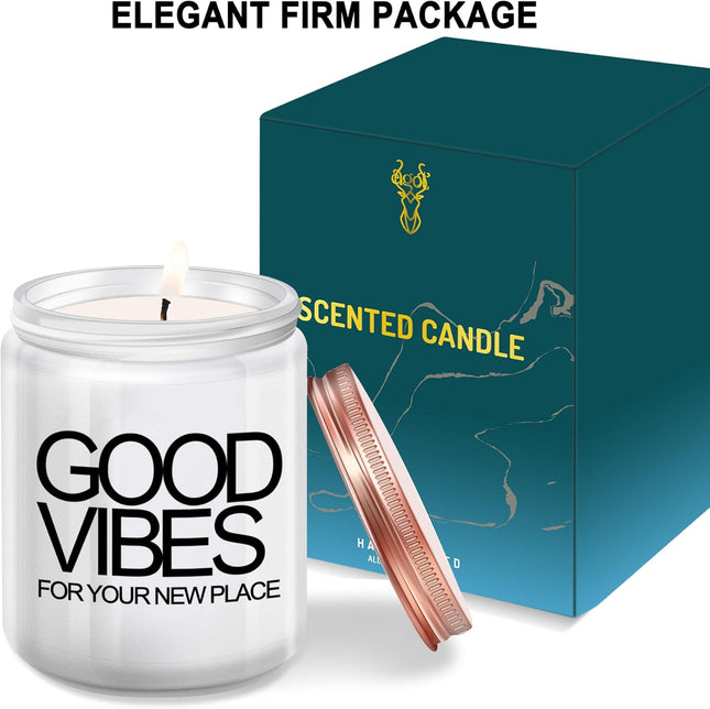 House Warming Gifts New Home, New Home Gifts, Good Vibes Candle, New House Essentials Best Presents for Women Couple Fri