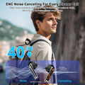 Wireless Earbuds, 2024 Bluetooth Headphones V5.3 Ear Buds Built-In ENC Noise Cancelling Mics, 40H Stereo Bass Bluetooth Earbuds with Dual LED