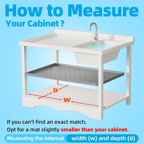 Silicone under Sink Mat 34" X 22", Kitchen Essentials and Gadgets, Shelf Liner and Cabinet Protector, Home Organizers and Storage, Waterproof
