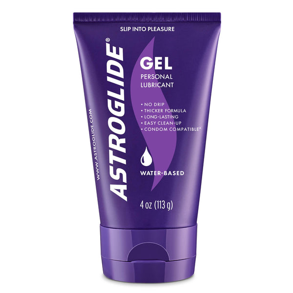 Astroglide Water Based Lube (4Oz), Ultra Gentle Gel Personal Lubricant for Vaginal and Anal Sex, Stays Put with No Drip, Sex Lube, Long-Lasting