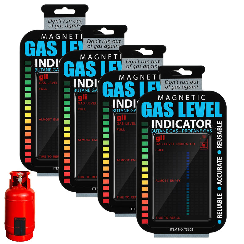 4 Pieces Magnetic Gas Level Indicator Reusable Propane Fuel Level Indicators Propane Tank Gauge for Home Kitchen Tool Outdoor Barbecues, Camping