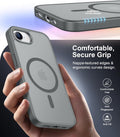 SPIDERCASE Designed for Iphone 16E Case, Magnetic Translucent with 2PCS Tempered Glass Screen Protector Anti-Fingerprint Anti-Scratch, Gray
