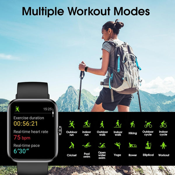 Smart Watch, Fitness Tracker with Heart Rate Monitor, Blood Oxygen, Sleep Tracker, 41Mm Touchscreen Smartwatch for Android Ios Swimming Waterproof