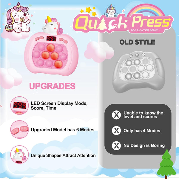 Pop Game - Light up Fidget Toy for Kids & Adults, Quick Push Fast Push Sensory Toys for Kids 5-7 & 8-12, Handheld Relaxing Stress Relief Game for