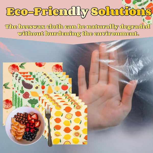 Reusable Beeswax Food Wraps-9 Pack Beeswax Wraps for Food Eco-Friendly Beeswax Wraps for Food, Bread and Sandwich Wrappers - Organic, Sustainable,