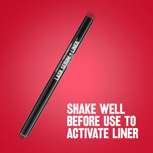 REVLON Colorstay Lash Serum + Liner, Waterproof Eyeliner, Healthier Looking Eyelashes, Smudge-Resistant Flexible Brush Tip, 001 Blackest Black