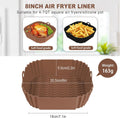2 PCS Square Silicone Air Fryer Liners - 8 Inch Reusable Air Fryer Pot - Air Fryer Accessories - Air Fryer Inserts for 4 to 7 QT Oven Microwave