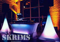 SKRIMS Super Flexible Speaker Stand Cover - Four Way Stretch White Spandex DJ Scrim - 3-Sided Tripod Skirt - 360 Degree Coverage, Cable Management