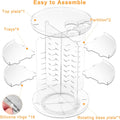 Rotating Makeup Organizer, DIY 8 Adjustable Layers Spinning Skincare Organizer, Cosmetic Display Case with Brush Holder Perfume Tray,