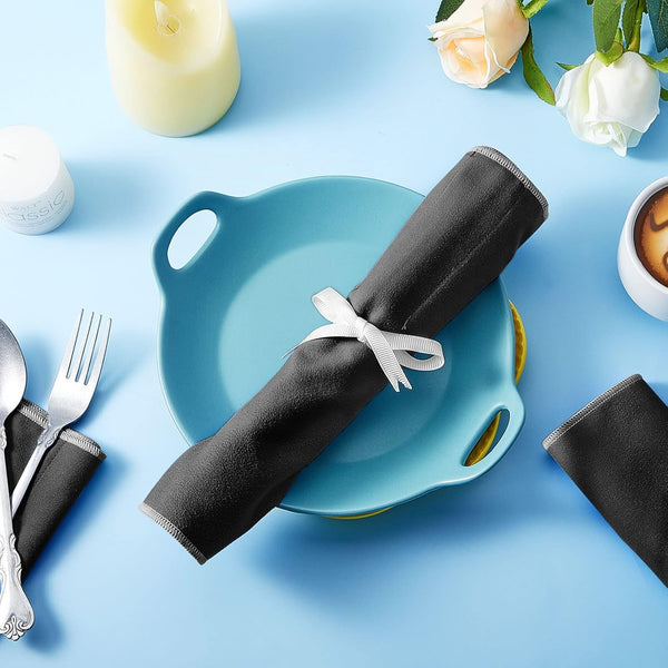 6 Pcs anti Tarnish Silver Storage Bags Silver Storage Cloth Felt Flatware Organizer anti Tarnish Protector Bags Place Setting Roll with White