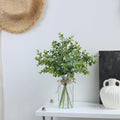 Zheart Fake Eucalyptus Stems in Glass Vase with Faux Water,14" Artificial Plants Eucalyptus Leaves for Shelf Desk Bathroom Farmhouse Room Coffee