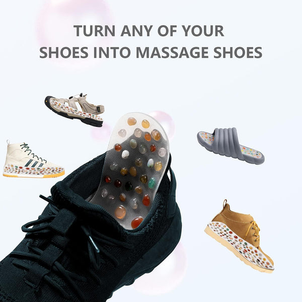 BYRIVER Real Stone Massage Insole Shoes Insert for Men Women, Reflexology Foot Massage Mat, Plantar Fasciitis Massager, Stimulate Pressure Points,
