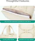 BAGSMART Travel Toiletry Bag, Puffy Large Toiletry Bag for Women, Lightweight Cosmetic Makeup Bag Organizer with Handle for Traveling,
