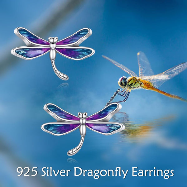 Dragonfly Earrings Gifts for Women 925 Sterling Silver Dragonfly Stud Earrings Jewelry Gifts