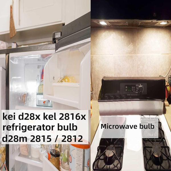 Led KEI D28X KEL 2816X Refrigerator Bulb 3W 2815 D28M Replacement Freezer Light Bulbs 100-265V E17 40W Halogen 500Lm Equivalent Daylight White