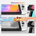[4 Pack] Daydayup Tempered Glass Screen Protector Compatible with Nintendo Switch OLED Model 2021 - with [Alignment Frame] Transparent HD Clear