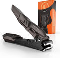 Nail Clippers for Men with Catcher â No Splash, Self-Collecting Premium Steel Clippers for Fingernails & Toenails, Ideal Gift & Grooming Gifts,