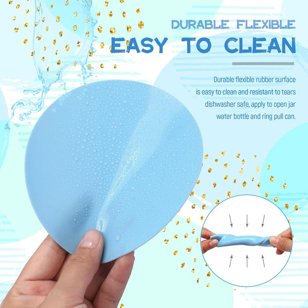 Chuangdi 8 Pcs Jar Opener Rubber Jar Gripper Pads 5'' round Coasters Heat Insulation Pad Trivet Non Tear Multi-Purpose Bottle Lid Openers for