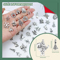 JIALEEY Christmas Charms, Whole Bulk Lots Christmas Charm Mixed Tibetan Silver Metal Pendants DIY for Jewelry Making Crafting and Christmas