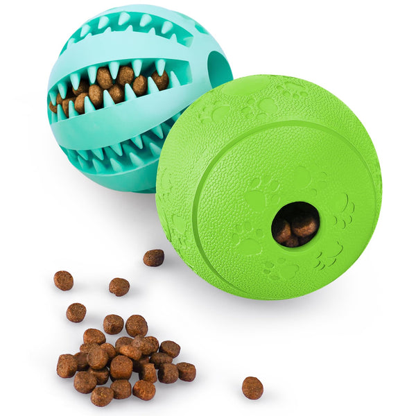 HIPPIH Dog Puzzle Toy 2 Pack, Interactive Dog Toys for Treat Dispensing, Durable Puppy Toys for Teething, Dog Treat Ball for Teeth/Slow Feeder/IQ