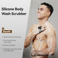 Zinc Infused Silicone Body Scrubber for Men, New Upgrade Deep Exfoliating Body Scrubber for Shower, Silicone Loofah Men for Sensitive Skin with