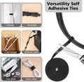 Cable Management Organizer Kit 2 Cable Sleeve Split with 41Self Adhesive Cable Clips Holder, 10Pcs and 2 Roll Self Adhesive Tie and 100 Fastening