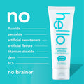 Hello Antiplaque and Whitening Fluoride Free Toothpaste, Whitening Toothpaste with Coconut Oil and Tea Tree Oil, Helps Whiten Teeth, Natural