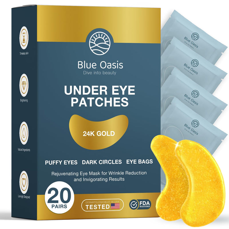 Under Eye Patches for Puffy Eyes and Dark Circles â 24K Gold under Eye Mask Patches for Puffiness, Beauty & Personal Care Products â under Eye
