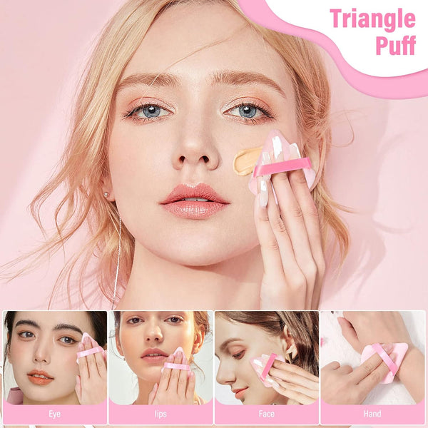 Thrilez 20Pcs Triangle Powder Puff, Loose Powder Puffs Makeup Puff for Face Powder, Setting Powder Puff for Make Up, Face Puff Pads for Press