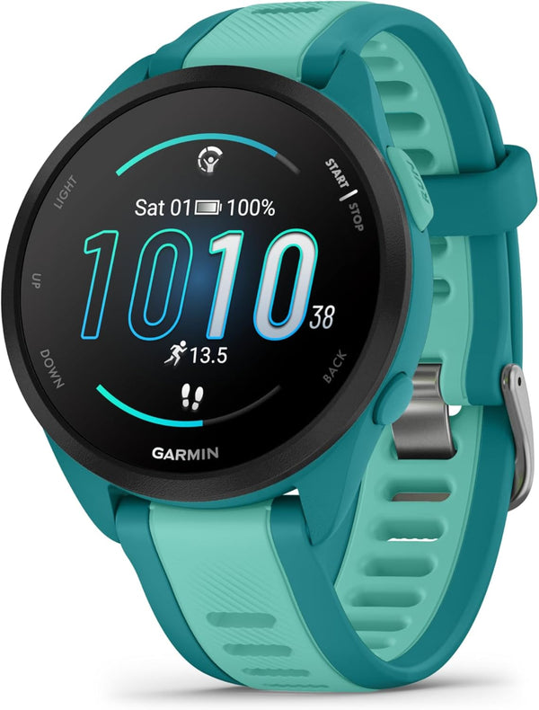 Garmin Forerunner 165 Music GPS Running Smartwatch, Fitness Tracker Smart Watch for Women and Men Bundle with Accessories - Turquoise/Aqua