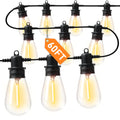 60FT LED Outdoor String Lights with 16+1 Edison Shatterproof IP65 Waterproof Bulbs, 2700K Dimmable Commercial Grade Patio Lights for Garden,