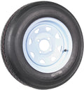 Ecustomrim Trailer Tire on White Rim 530-12 5.30-12 5.30 X 12 Load Range C 4 Lug 12 X 4 Wheel - 2 Year Warranty W/Free Roadside