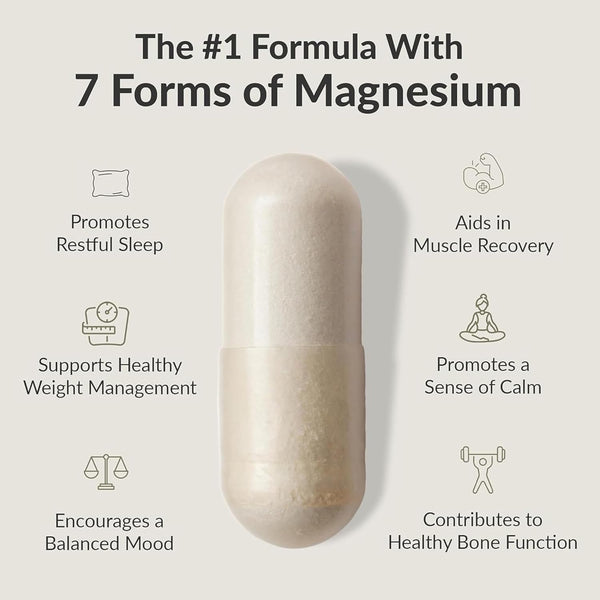 Bioptimizers Magnesium Breakthrough Supplement 4.0-7 Forms of Mg: Glycinate, Malate, Citrate, and More - Natural Support for Sleep and Cognitive