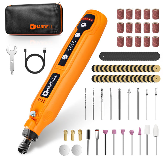 HARDELL Mini Cordless Rotary Tool, 5-Speed and USB Charging Rotary Tool Kit with 69 Accessories, Multi-Purpose 3.7V Powe