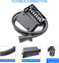 6 Foot 7 Pin Trailer Plug Wiring Harness 7 Way RV Trailer Cord Wire with 7 Gang Waterproof Junction Box