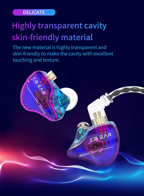 YINYOO KBEAR Storm Professional in Ear Headphones Monitor Earphones for Singers Drummers Musicians Bassists, Custom Wired Earbuds IEM, Hi Res