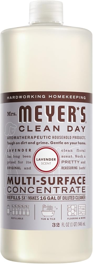 MRS. MEYER'S CLEAN DAY Multi-Surface Cleaner Concentrate, Use to Clean Floors, Tile, Counters, Lavender, 32 Fl. Oz