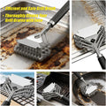 Stainless Steel BBQ Grill Brush and Scraper, Bristle-Free, Universal 3D Scraper Included
