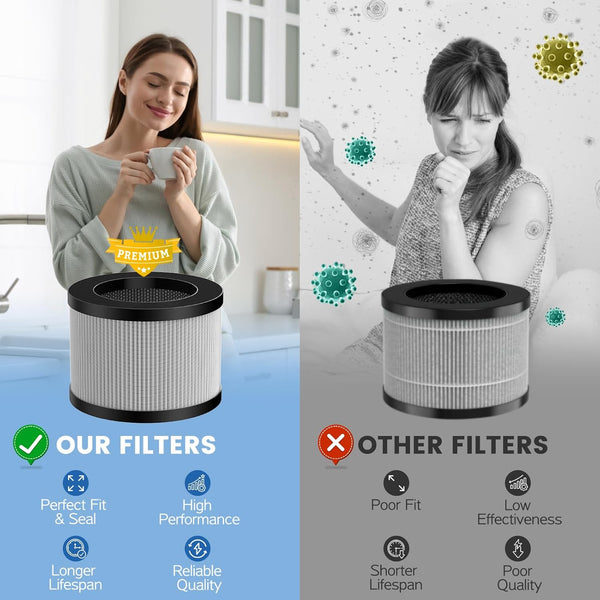 DH-JH12 MK-06 MK-01 HEPA Replacement Filter Compatible with VOOPNU DH-JH12, Tolife TZ-K1, for FreAire KN6391, for Kloudi DH-JH01, MJ012H and