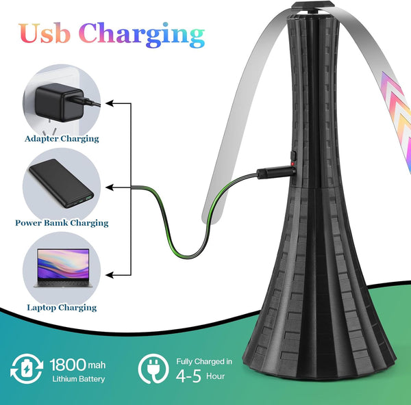 Fly Fans for Tables Rechargeable, 1800Mah Table Fans to Keep Flies Away by Soft Blades, Fly Repellent Outdoor Patio, Camping Picnic Essentials,