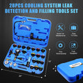 JIFETOR Radiator Pressure Leakage Tester Vacuum Cooling System Purge Coolant Refill Tool Kit 28PCS Universal Automotive Water Tank Leak Test