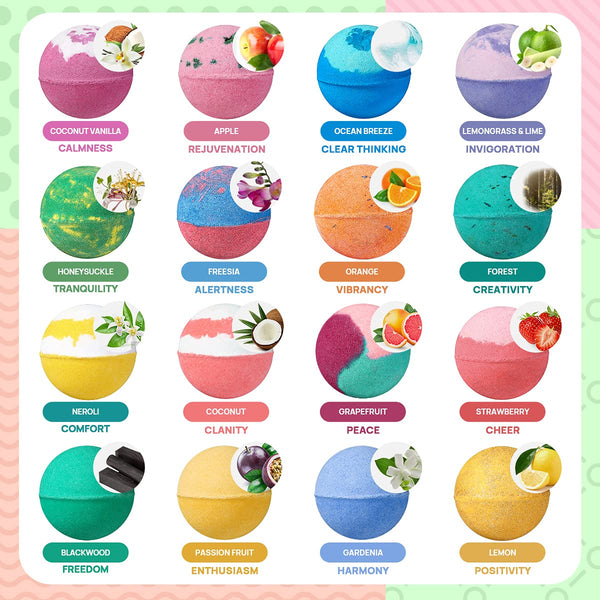 Bath Bombs - 25 Extra Large Pcs + 3 Bubble Bars & Dried Flowers - Bubble Bath Shower Salts for Women, Men & Kids - Relaxing Bathbombs Gift Set