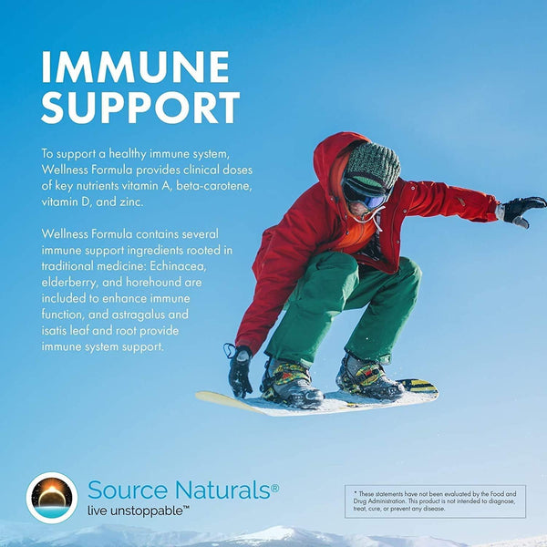 Source Naturals Wellness Formula Bio-Aligned Vitamins & Herbal Defense for Advanced Immune Support* - Dietary Supplement & Immunity Booster - 120