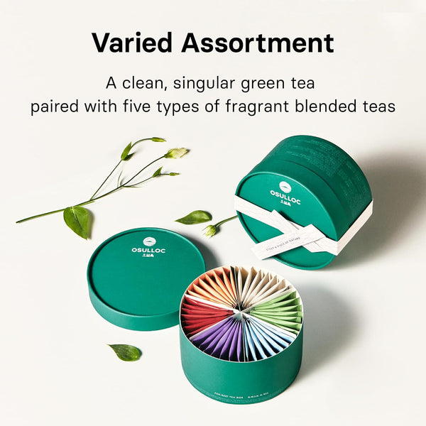 Osulloc For:Rest Tea Box (42 Count, 6 Types X 6Ea,) Exquisite & Unique Gift Idea for Tea Lover, Variety Gift Box Sampler, 6 Unique Blended Tea