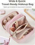 BAGSMART Travel Makeup Bag, Make up Bag with Multiple Compartments for Organizer, Compact & Durable Cosmetic Organizer for Women for Travel