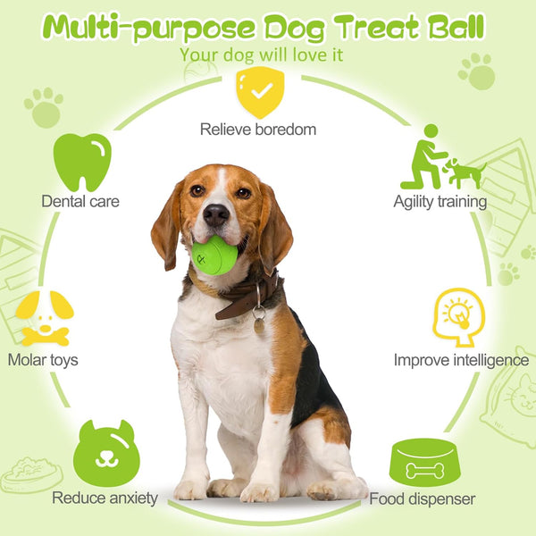 HIPPIH Dog Puzzle Toy 2 Pack, Interactive Dog Toys for Treat Dispensing, Durable Puppy Toys for Teething, Dog Treat Ball for Teeth/Slow Feeder/IQ