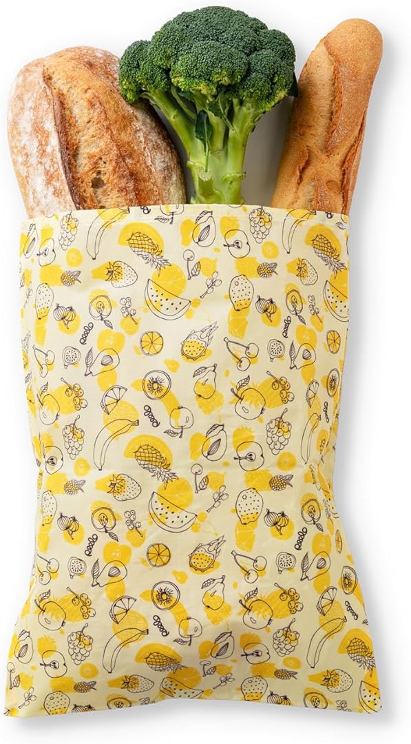 PEELO Beeswax Food Wrap Bag, Bee Wrap Sustainable Food Storage Wraps, Bees Bags Reusable, Beeswax Wraps for Food Reusable - Fruit Design, XXL