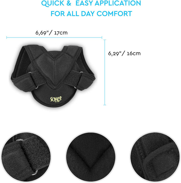 Soles Clavicle Bandage Adjustable, Flexible, Breathable Neoprene - Unisex - Improves Poor Posture & Osteoporosis, Clavicle Brace for Collarbone