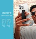 SURITCH Phone Grip Strap Finger Loop Holder for Back of Phone, 2-In-1 Soft Silicone Gripper Kickstand for Iphone Samsung and Most Cell Phone